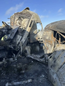 Трасса Тюмень — Омск встала в многокилометровой пробке из-за массового ДТП с пожаром