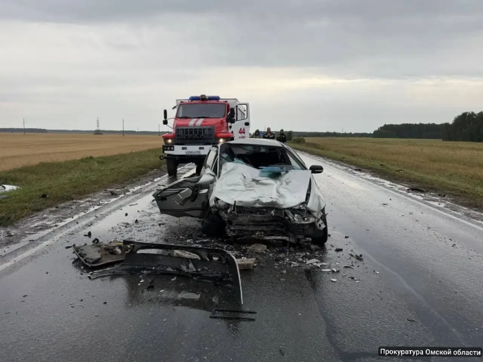 В Азовском районе четыре человека попали в больницу после лобового столкновения легковушек
