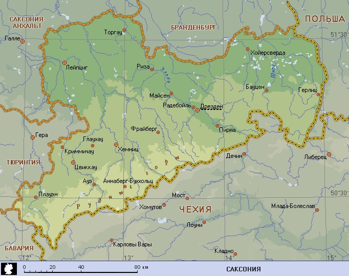 Германия карта саксонии